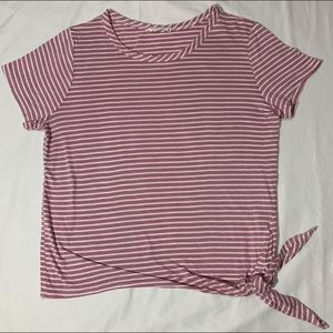 White and Light Pink Short Sleeve Shirt